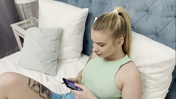 My hot blonde roommate greedily sucks my cock