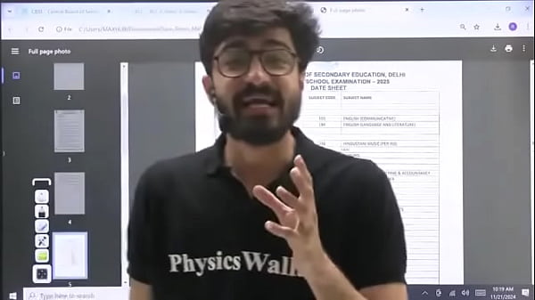 Class tenth physics wallah date sheet