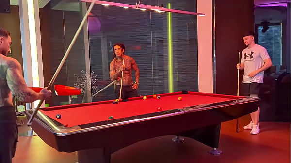 An savage orgy playing pool and everything got out of control
