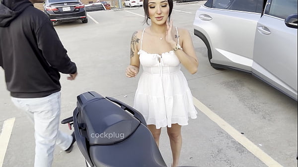 4″10 Cheerleader Bent Over Motorcyle