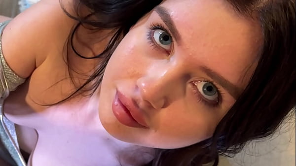 Super Hot Amazingly Beautiful Hot Brunette Babe gets a Dick to play and make it cum for Christmas and New Year as Present after try on haul